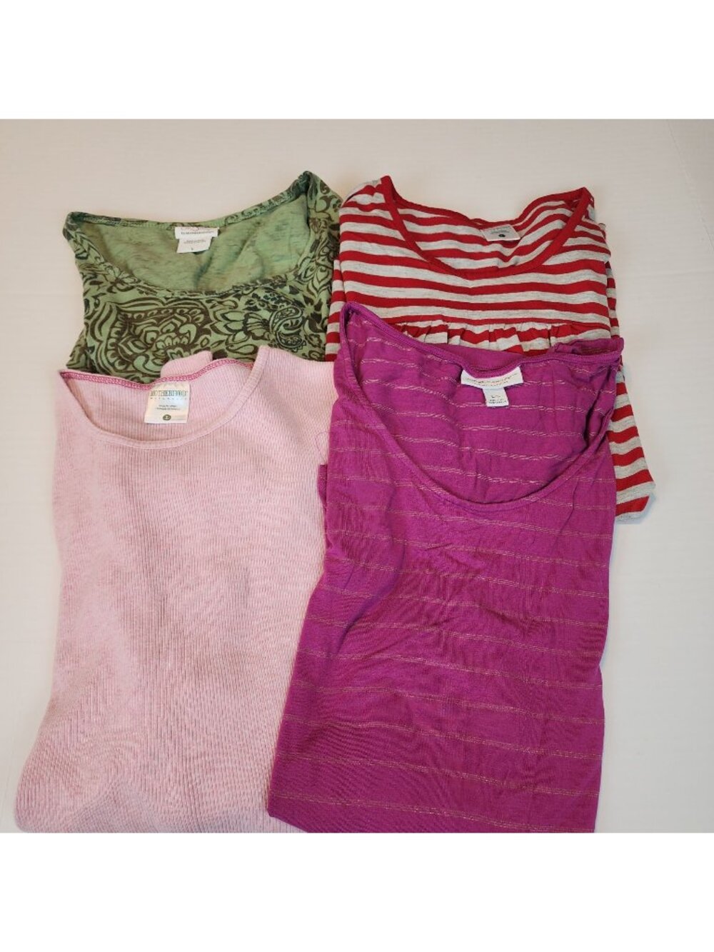 Maternity bundle 4 long sleeve tops sz L Liz Lange Motherhood fall spring basic